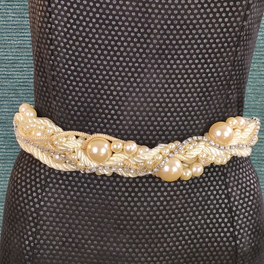 Beautiful Braided Bejeweled Belt! Vintage 80's-ish?